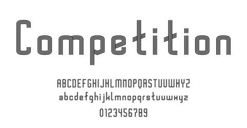 set alphabets font letters and numbers vector image