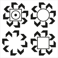 arrow square icons abstract rotation shapes vector image