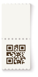 event ticket with qr code realistic paper vector