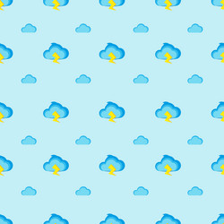 Flat modern cartoon clouds seamless pattern vector