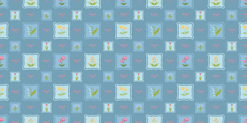 floral pattern in the form of frames with bows vector image