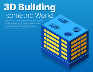 isometric 3d module block district part vector image