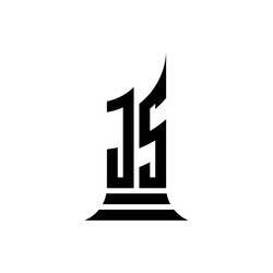 js logo monogram building shape style vector image
