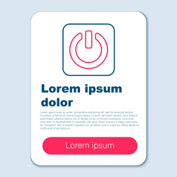 line power button icon isolated on grey background vector image