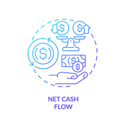 thin line simple gradient net cash flow icon vector image