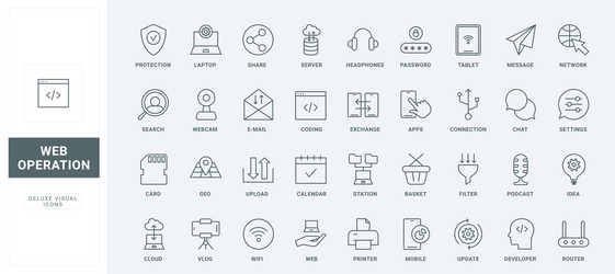 web services application usage and coding line vector image