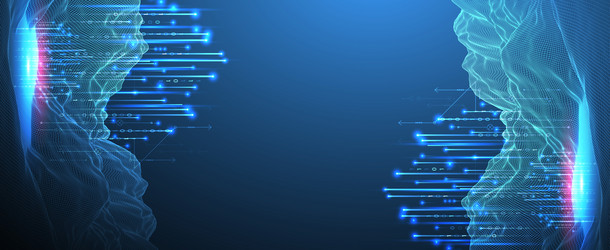 big data abstract digital futuristic wireframe vector image