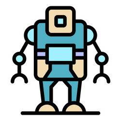 computer robot icon color outline vector image