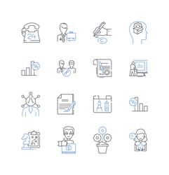 data science line icons collection analytics vector