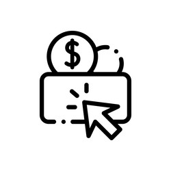 pay per click icon thin linear style design vector image
