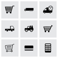 shopping icon set vector