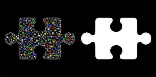 flare mesh network puzzle item icon with vector image