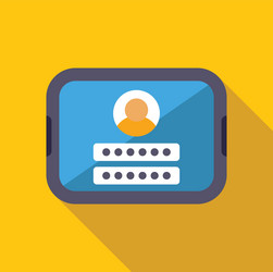 mobile phone displaying user profile with login vector image