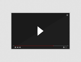 realistic video player bar in flat vector