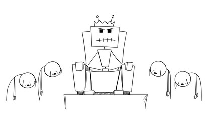 Robot King AI Character vector image
