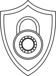 Shield with Key Lock Icon vector image