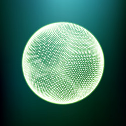 sphere consisting of points 3d glowing grid vector image