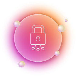 white cyber security icon isolated on white vector image