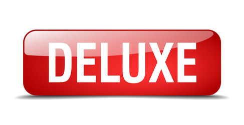 deluxe red square 3d realistic isolated web button vector image