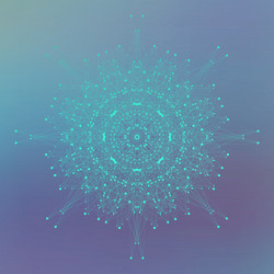 geometric abstract form with connected lines vector image