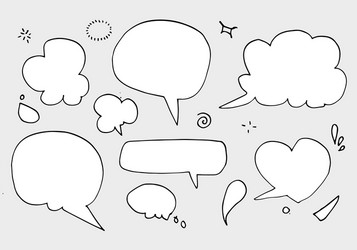 White comic speech bubbles with handwritten text Vector Image
