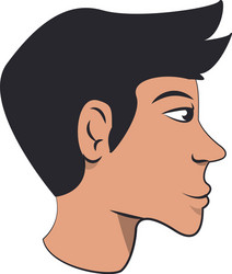 Man face cartoon sideview isolated cartoon Vector Image
