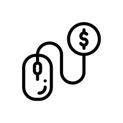 pay per click icon thin linear style design vector image