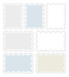 postage stamp collection with shadow icons vector