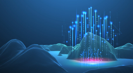 big data abstract digital futuristic wireframe vector image