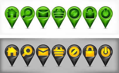 glossy pointers home email web icon set v vector image