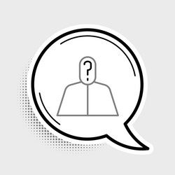 line anonymous man with question mark icon vector image