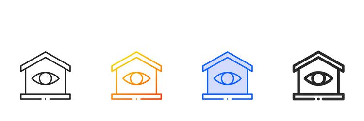 monitoring iconthin linear gradient blue stroke vector image