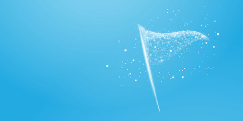 triangular wireframe flag waving pennant design vector image
