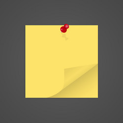 yellow paper curl on a grey background with shadow vector image