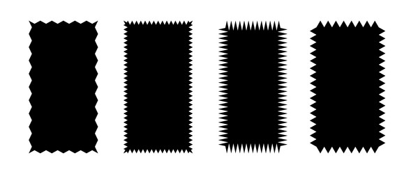 zig zag edge rectangular shapes collection jagged vector image