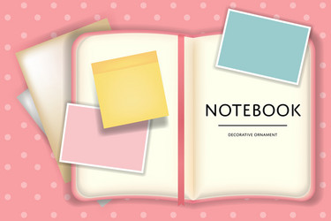 blank notebook or diary memo notepad paper vector