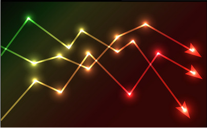 Glowing chart arrows vector