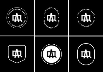 letters aq or qa monogram template logo initial vector image