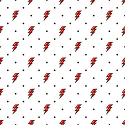 Red lightning seamless pattern old school style Vector Image