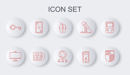 set line shield for game computer monitor mouse vector image