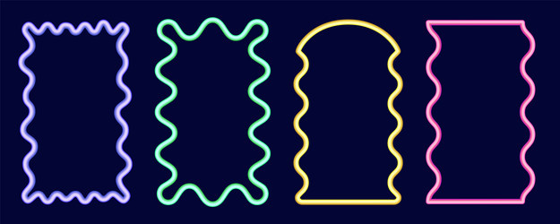 wavy rectangle border frame squiggle edge box vector image