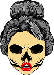 glossy dead women with bunny hair mode Vector Image