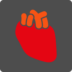 Heart surgery rounded square button Royalty Free Vector