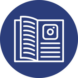 insta learn line circle style icon design vector image
