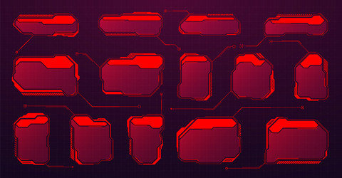 red futuristic hud or ui elements sci-fi user vector image