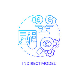 Thin line simple gradient indirect model icon vector