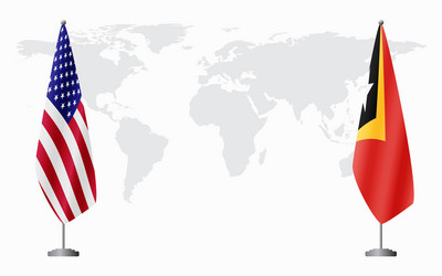 united states and east timor flags for official vector