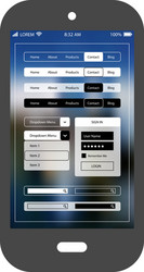 flat ui design smartphone mobile app template vector image
