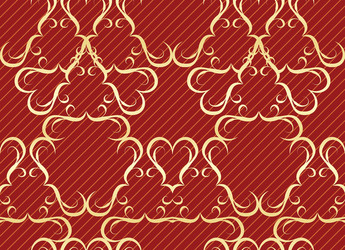 Gold seamless pattern on a red background vector