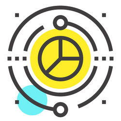 big data flat line web icon concept vector image